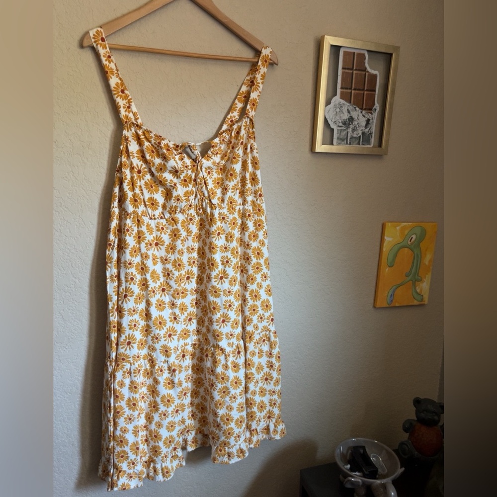 Cute Plus size Summer sunflower dress, front tie.